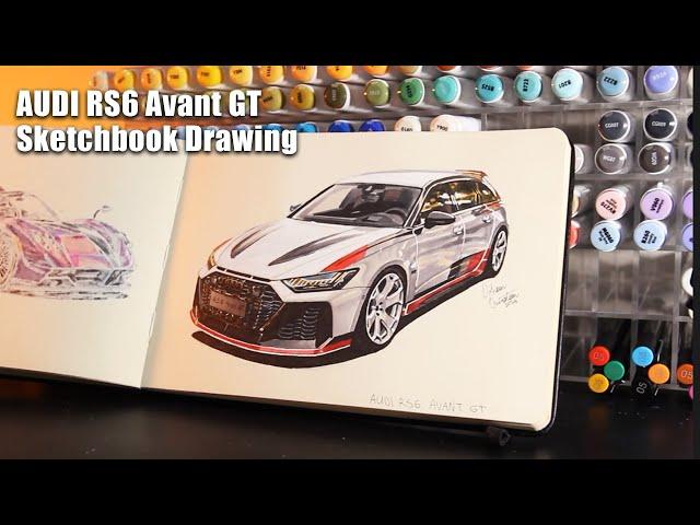 Audi RS6 GT Sketchbook Car Drawing