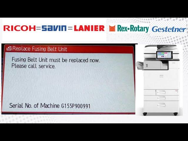 Ricoh How to reset Fusing Belt Unit must be replaced now in Ricoh MP 2554, 3054 MP 2555, 3055, 4055