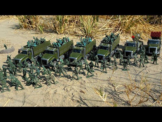 Army Men: Big Green Army Convoy Attack on Grey Army (Army men stopmotion)#stopmotion