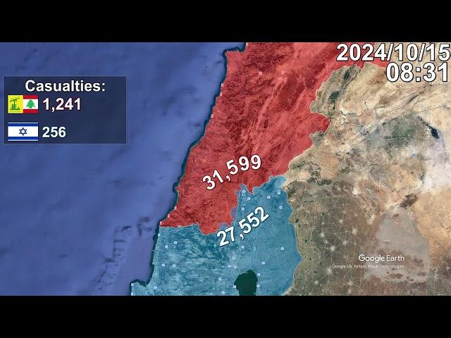 Israeli invasion of Lebanon: Every Day to November Mapped using Google Earth