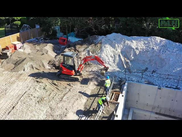Drone video showing basement with Therapy suite