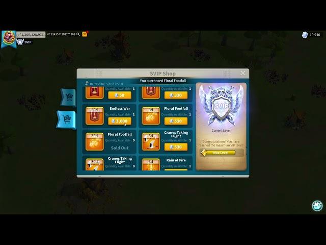 BABA TC ATATURK - Reaching VIP19 & SVIP and clearing all shop - Rise of Kingdoms