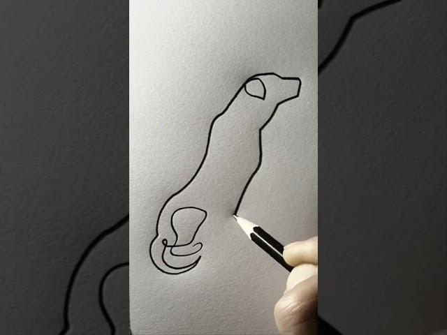 Drawing the Dog with Beautiful Lines #aram_nabeel #shorts
