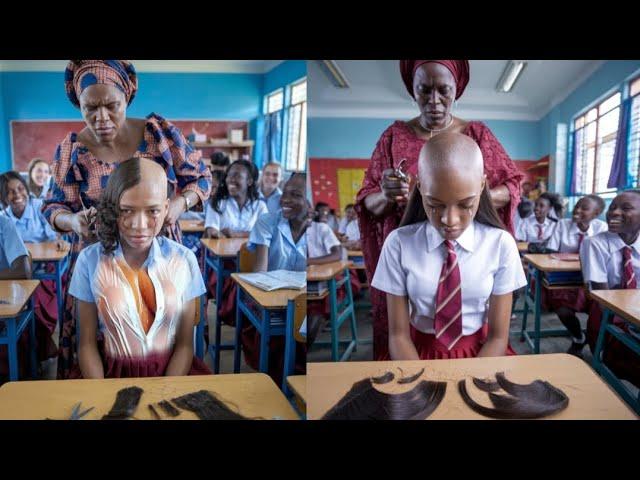 MOTHER SHAVES HER HAIR IN THE CLASSROOM TO PUNISH AND HUMILIATE HER