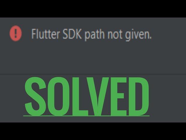 Flutter SDK path not given android studio solved