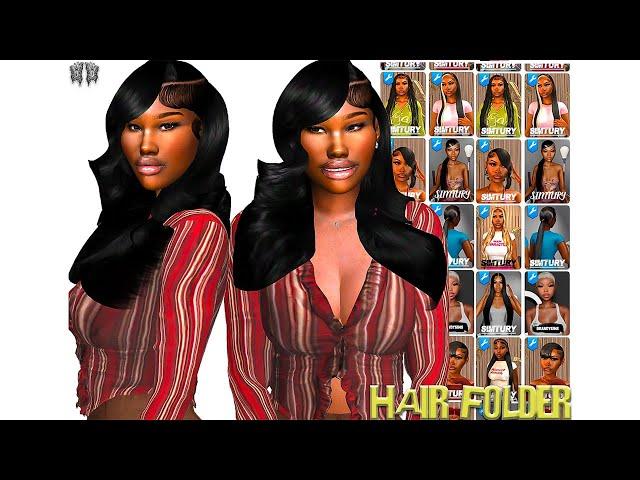 MY ENTIRE HAIR CC FOLDER | The Sims 4 | BEST BLACK/URBAN Sims 4 CC | Summer CC Folder+ CC Links