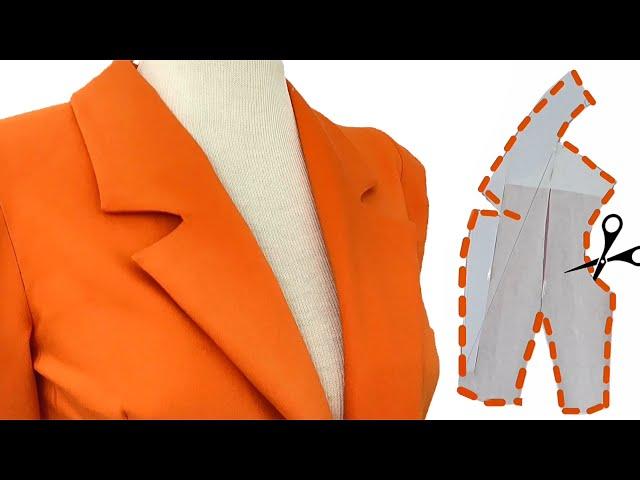 DIY Super Easy ONE PIECE Blazer Jacket Collar and Lapel Sewing