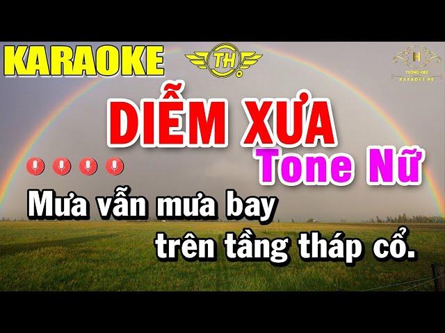 Diễm Xưa Karaoke Tone Nữ Nhạc Sống | Beat Mới Dễ Hát Âm Thanh Chuẩn | Trọng Hiếu