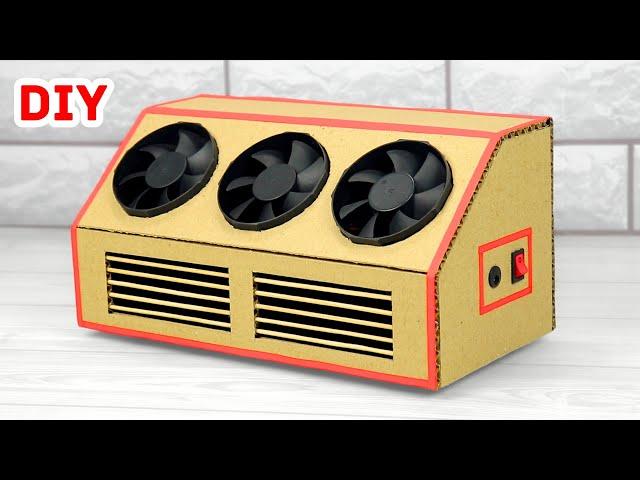 How to Make a Mini Powerful Air Cooler From Cardboard at Home | DIY  Science Project Working Model