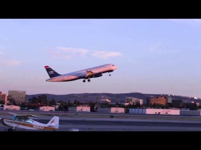 Plane taking off at John Wayne Airport - Tractors, Trains and Planes - Videos for Children