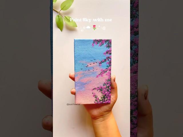 Sunset painting #art #shorts #painting #canvaspainting #drawing #yt #beginner #ashortaday #flowers