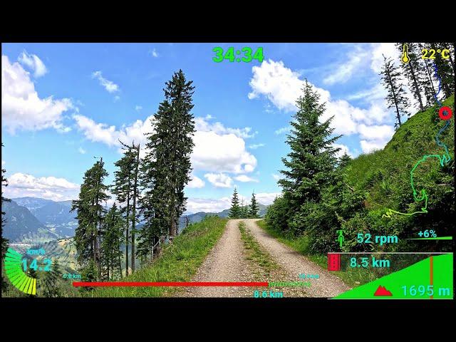 40 minute Indoor Cycling Uphill Workout Zell am See Austria Alps Telemetry 4K