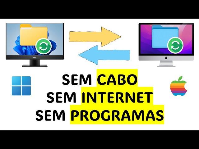 COMPARTILHAR PASTAS entre MAC e WINDOWS sem cabos, sem programas e sem internet