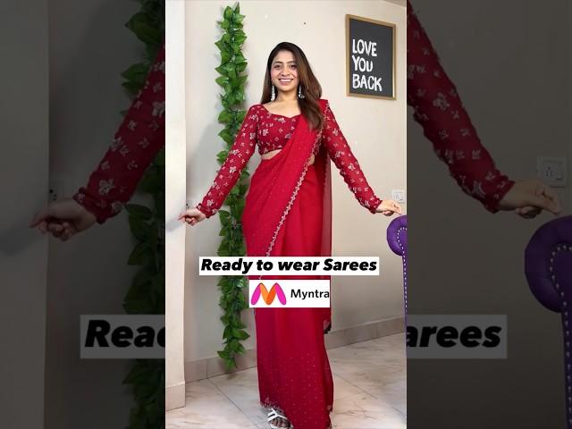 Myntra Ready to wear Farewell Party saree #saree #shorts #farewellsaree #partysarees #myntrafinds