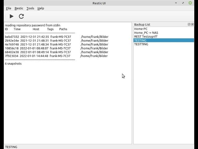 Restic UI