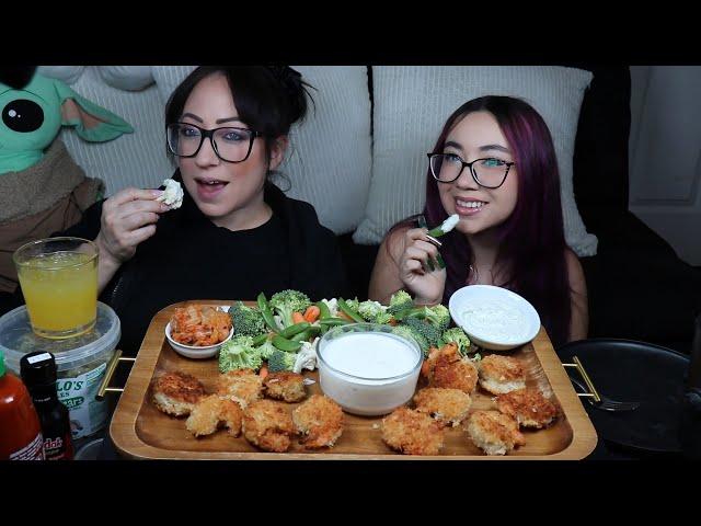 COCONUT SHRIMP AND VEGGIES MUKBANG