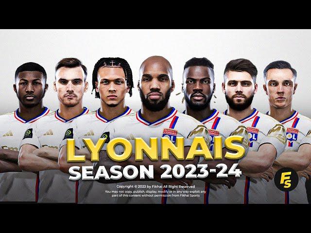 Olympique Lyonnais Facepack Season 2023/24 - Sider and Cpk - Football Life 2024 and PES 2021