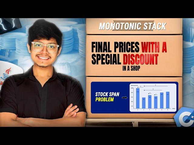 1475. Final Prices With a Special Discount in a Shop | Monotonic Stack | 2 Approaches