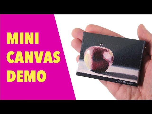 How to Paint an Apple on a Mini Canvas