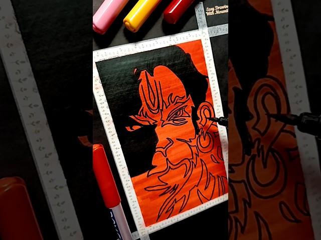 Hanuman Ji Easy Drawing #art #shorts #shortvideo