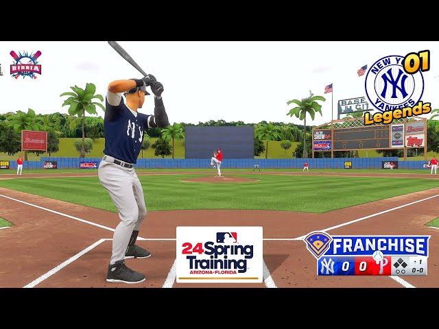 MLB The Show 24 N.Y. Yankees LEGENDS vs Phillies | Spring Training | Franchise #1 - Gameplay PS5 4K