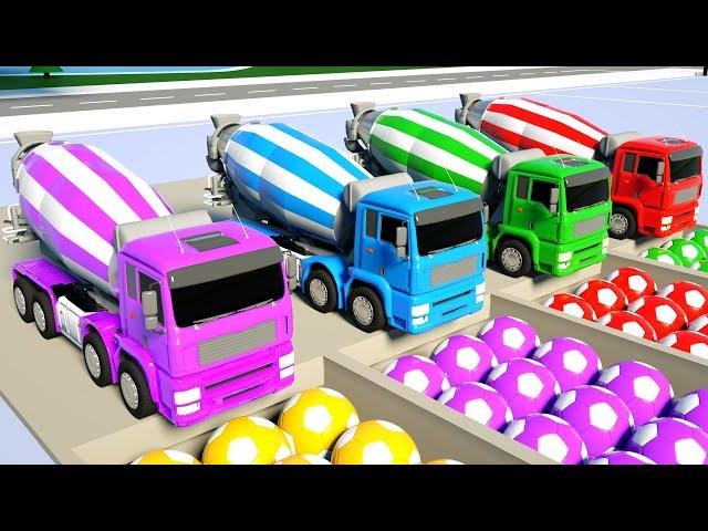 Wheels On the Bus  & Finger Song, Concrete Mixers | Soccer ball shaped wheels | Baby & Kids Songs