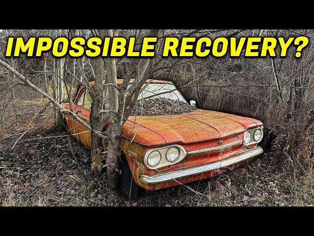 Impossible Recovery: Chevrolet Corvair IMPRISONED In Trees For 46 Years! | Can We Save It?