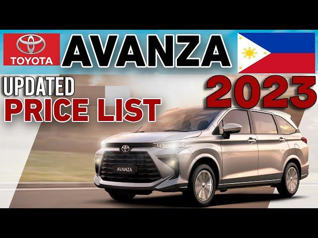 TOYOTA AVANZA 2023 UPDATED PRICE LIST & SPECS PHILIPPINES