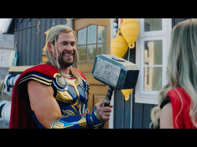 Thor Lifts Mjolnir - Thor: Love and Thunder (2022) Movie Clip