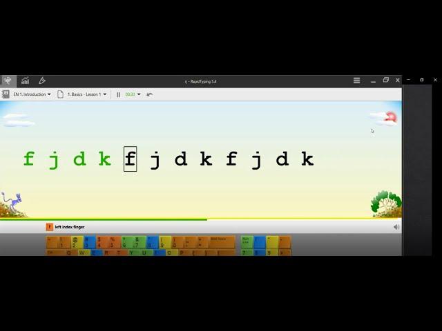 Rapid Typing tutor lesson practice