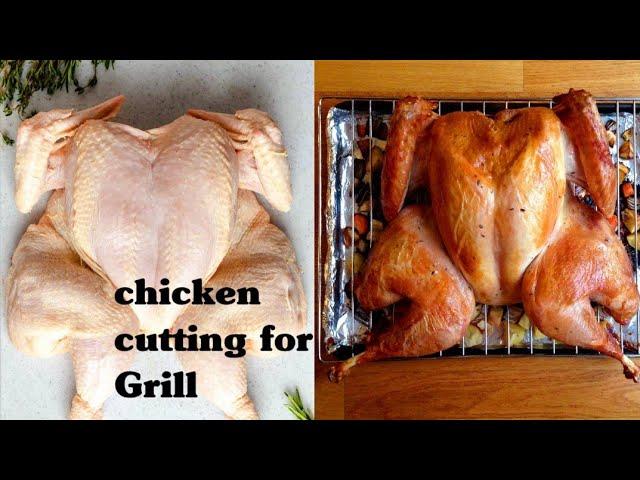 cutting whole chicken for grill | how to cut chicken for bbq