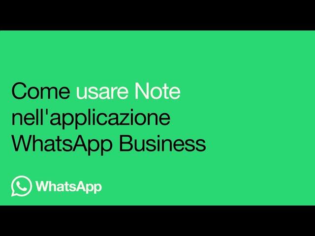 Come usare le note nell'applicazione WhatsApp Business | WhatsApp