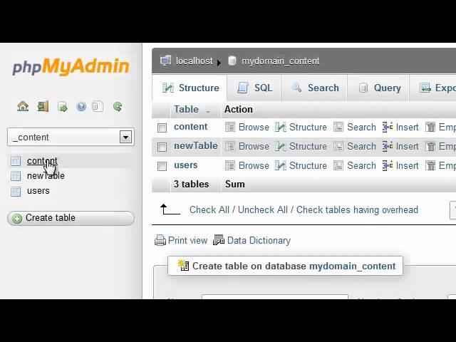 How to rename database tables in phpMyAdmin