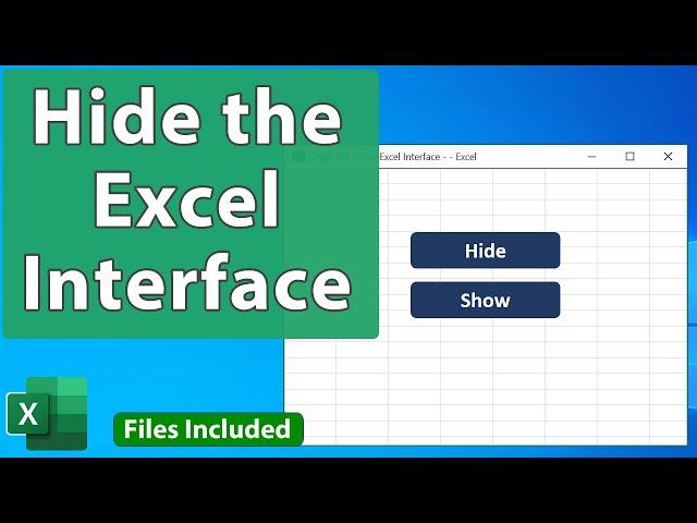 Hide the Entire Excel Interface - Ribbon Menu, Quick Access Toolbar, Status Bar, and More - EQ 81