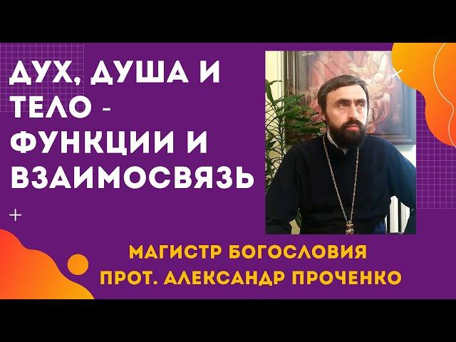 ДУХ, ДУША И ТЕЛО в человеке - ОСНОВНЫЕ их ФУНКЦИИ И ВЗАИМОСВЯЗЬ. Прот. Александр Проченко