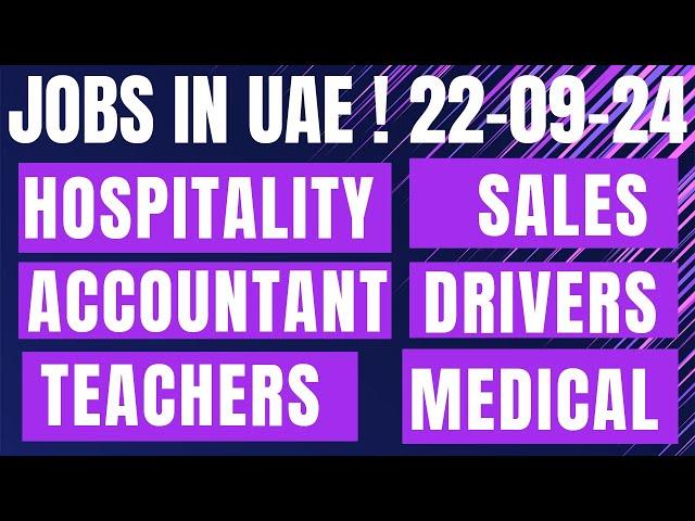 UAE JOB VACANCY ON TODAY #drivers  #accountant #teachers #hospitality #medical @JOBSINUAE2024