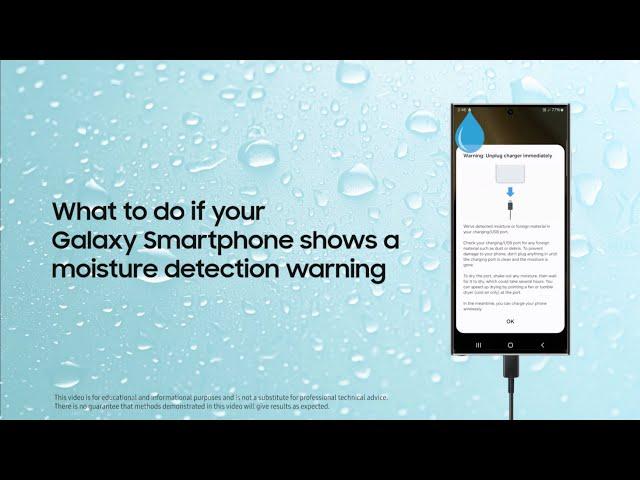 What to do if your Samsung Smartphone shows a moisture detection warning