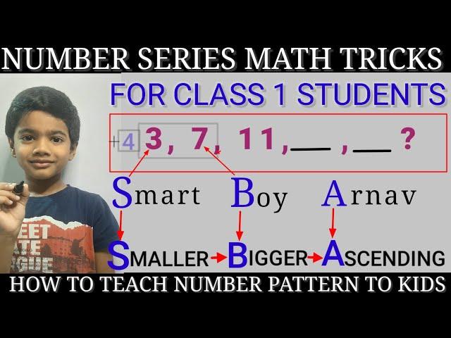 Number series math tricks for class 1 students | number sequencing | number patterns | Arnav Nayak