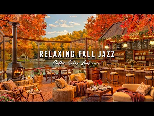 Cozy Fall Coffee Shop Ambience & Jazz Relaxing Music for Studying  Smooth Jazz Instrumental Music