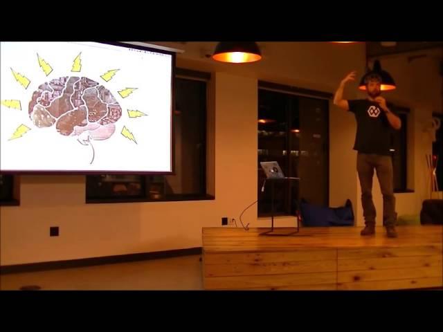 NeuroTechBOS: Crowdsourcing and Open Science, Conor Russomanno presenting OpenBCI