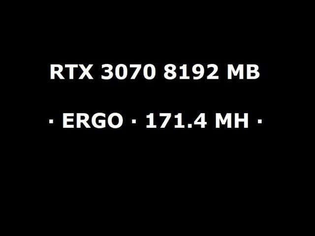 Hive os Setting  RTX 3070 8192 MB · ERGO · 171 4 MH