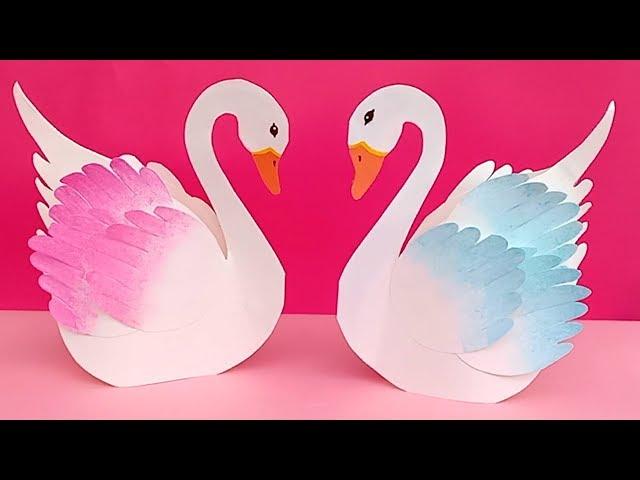 DIY paper crafts for kids Paper swan/how to make swan paper/Easy paper birds