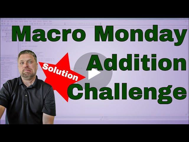 EverydayVBA Addition Challenge Solution