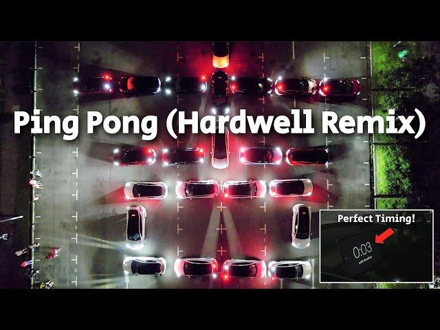 TESLA Synchronized Light Show: Ping Pong (Hardwell Remix) with 23 Teslas!