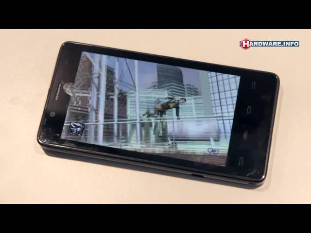 Intel Medfield smartphone sample running realtime 3D graphics demo