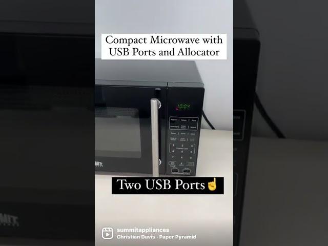 Compact Microwave with USB Ports and Allocator - Allows you to plug in fridge for safer operation.