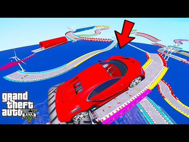 FRANKLIN TRIED ULTIMATE TRACK PARKOUR RAMP CHALLENGE GTA 5 | SHINCHAN and CHOP