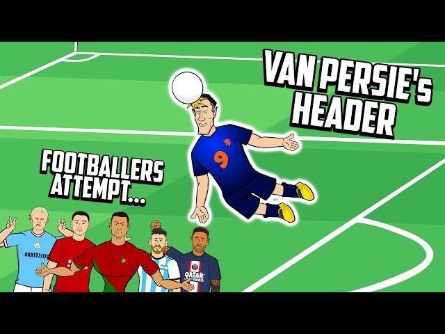 ROBIN VAN PERSIE'S EPIC HEADER!  Footballers Attempt (Frontmen 5.2 Starring Ronaldo Messi Mbappe)