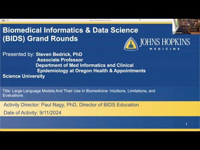 Informatics Grand Rounds with Dr. Steven Bedrick