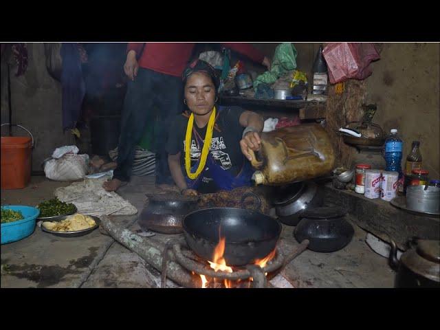 Organic village life || Cooking open greens and donge vegetables in the village